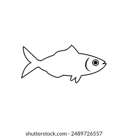 Fish icon vector. Aquarium illustration sign. Ocean symbol. Sea ​​life logo.