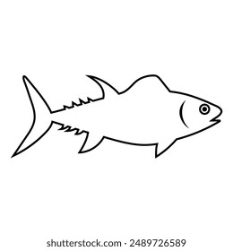 Fischsymbol-Vektorgrafik. Aquarium-Illustrationszeichen. Ozean-Symbol. ​​Life-Logo.