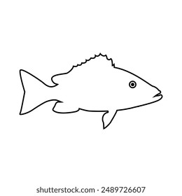Fish icon vector. Aquarium illustration sign. Ocean symbol. Sea ​​life logo.
