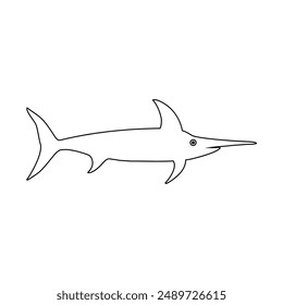 Fischsymbol-Vektorgrafik. Aquarium-Illustrationszeichen. Ozean-Symbol. ​​Life-Logo.