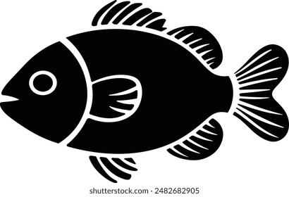 fish icon vector art silhouette illustration