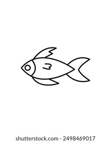 Icono de pescado, el mejor ícono de línea de Vector.