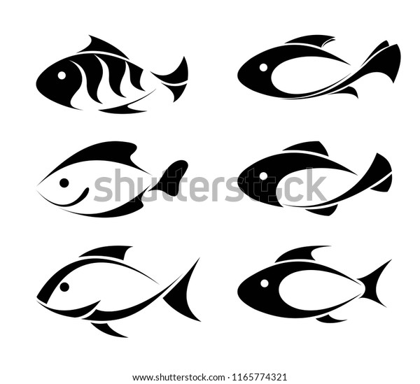 Fish Icon Vector Collection Six Icons Stock Vector (Royalty Free ...