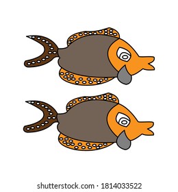 Ilustración de diseño vectorial de icono de pescado