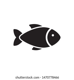 Fish icon vector. Flat design style on white background. Fish design for web.