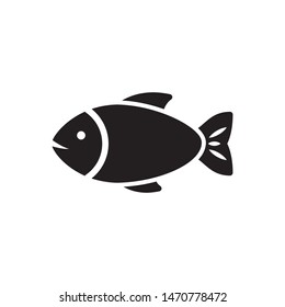 Fish icon vector. Flat design style on white background. Fish design for web.
