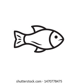 Fish icon vector. Flat design style on white background. Fish design for web.