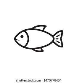 Fish icon vector. Flat design style on white background. Fish design for web.