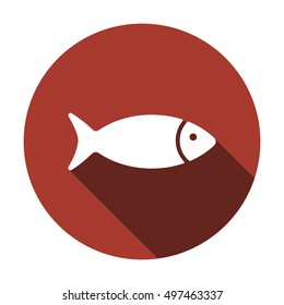 Fish Icon, vector. Flat design.
