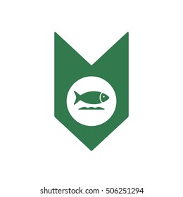 Fish Icon, vector. Flat design.