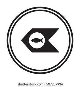 Fish Icon, vector. Flat design.