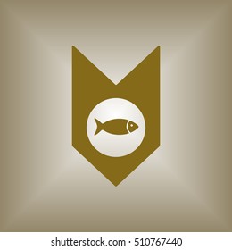 Fish Icon, vector. Flat design.