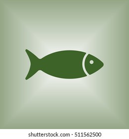 Fish Icon, vector. Flat design.