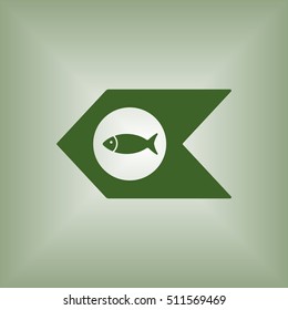 Fish Icon, vector. Flat design.