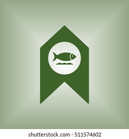 Fish Icon, vector. Flat design.