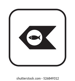 Fish Icon, vector. Flat design.