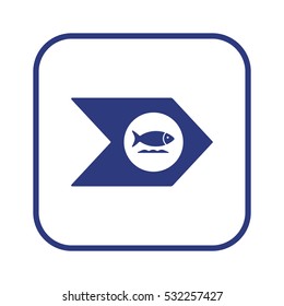Fish Icon, vector. Flat design.