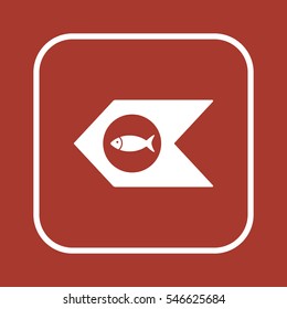 Fish Icon, vector. Flat design.