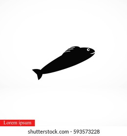 Fish icon vector, flat design best vector icon