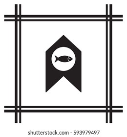 Fish Icon, vector. Flat design.