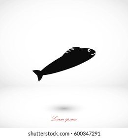 Fish icon vector, flat design best vector icon