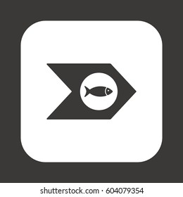 Fish Icon, vector. Flat design.