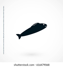 Fish icon vector, flat design best vector icon