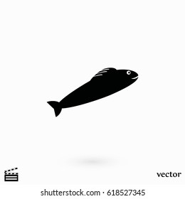 Fish icon vector, flat design best vector icon