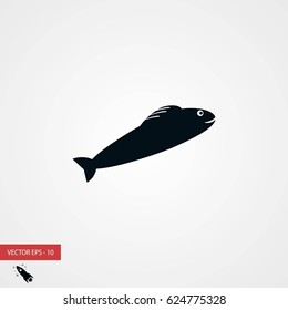 Fish icon vector, flat design best vector icon