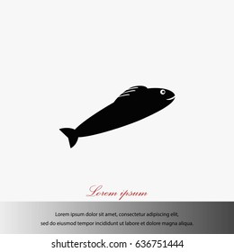 Fish icon vector, flat design best vector icon
