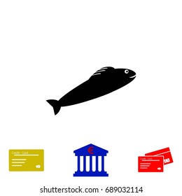 Fish icon vector, flat design best vector icon