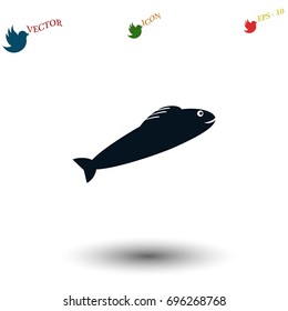 Fish icon vector, flat design best vector icon