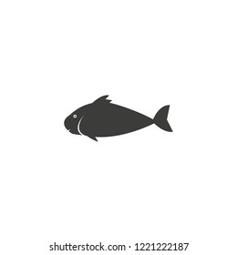Fish icon Vector. Flat vector illustration in black on white background. EPS 10