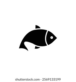 Fish icon Vector flat thin line illustration