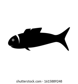 Fish icon vector. fish icon glyph style design
