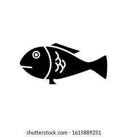 Fish icon vector. fish icon glyph style design