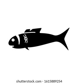 Fish icon vector. fish icon glyph style design