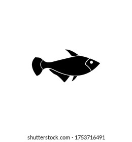 vector de icono de pescado. diseño de estilo glifo de icono de pescado