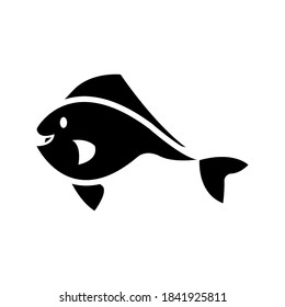 vector de icono de pescado de diseño de ilustración de estilo de glifo