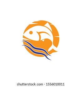 Fish icon Vector Illustration design Logo template