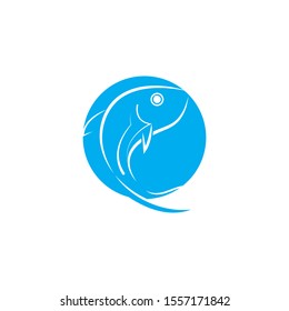 Four Blue Round Signs Fish Vector Stock Vector (Royalty Free) 165691796