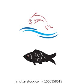 Fish icon Vector Illustration design Logo template