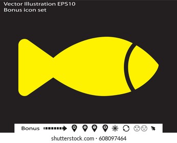 fish icon vector illustration eps10