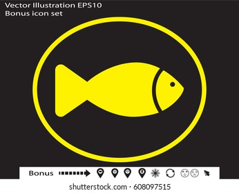fish icon vector illustration eps10