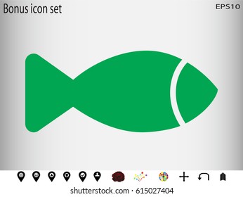 fish icon vector illustration eps10