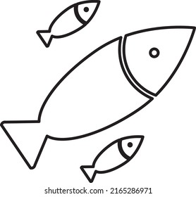 fish icon vector illustration line art on white background..eps
