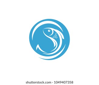 Fish Icon vector illustration logo template design