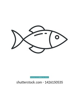 Fish Icon Vector Illustration Logo Template