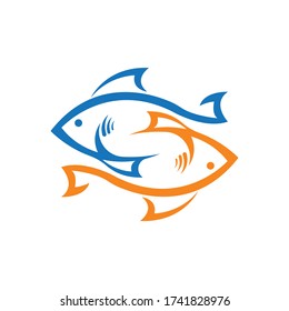 Fish Icon vector illustration logo template design
