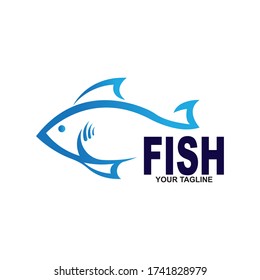 Fish Icon vector illustration logo template design
